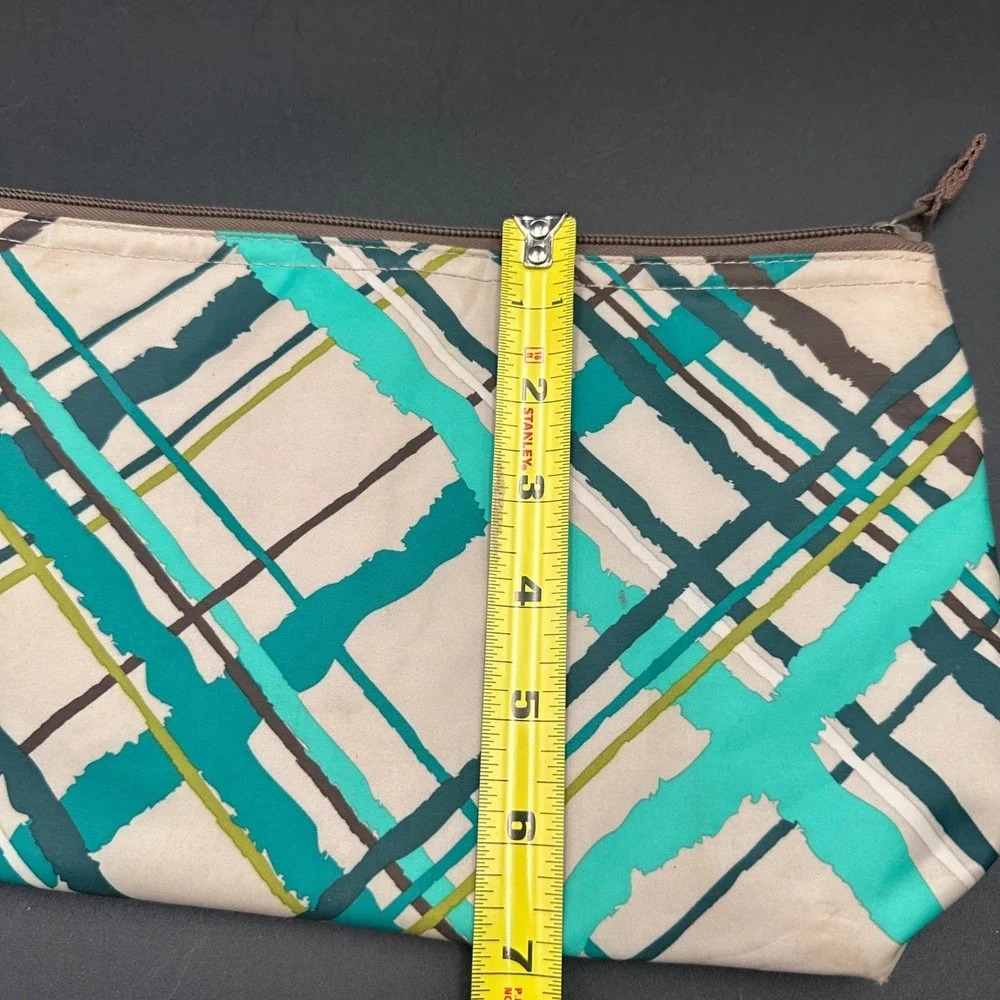 Thirty-One Cosmetic Bag Zipper‎ Pouch Small Insulated Travel Makeup Turquoise